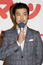 玉山鉄二、NHK連続テレビ小説「マッサン」の主役夫婦発表記者会見にて