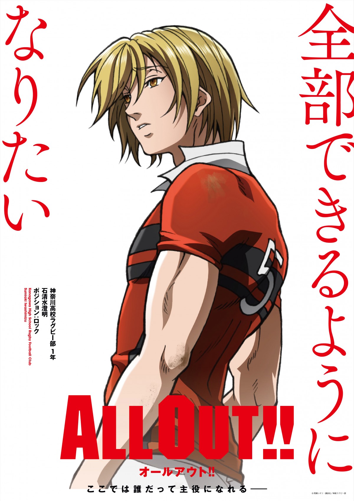 ラグビーアニメ『ALL OUT!!』キャラビジュアル公開！ 監督は『寄生獣』清水健一に