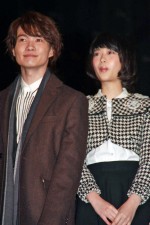 『TOO YOUNG TO DIE！若くして死ぬ』完成披露試写会に登壇した神木隆之介、森川葵