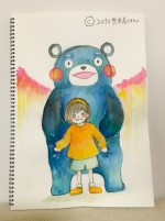 能年玲奈、“くまモンがんばれ絵” で被災者に寄り添う