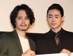 『セトウツミ』完成披露試写会に登壇した池松壮亮と菅田将暉