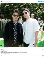 中国の人気俳優ジン・ボーランと、パリにて　※「岩田剛典」インスタグラム