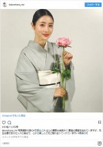 美しくキメた着物姿も笑顔のオフショットも両方かわいい　※『高嶺の花』公式インスタグラム