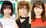 （左から）西野七瀬、山本彩、指原莉乃