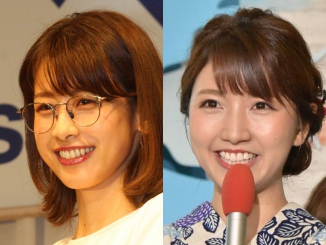 （左から）加藤綾子、三田友梨佳（フジテレビアナウンサー）