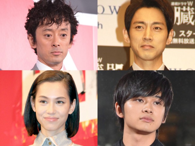 ドラマ『グッドワイフ』で共演中の（左上から時計回りで）滝藤賢一、小泉孝太郎、北村匠海、水原希子