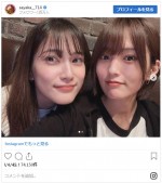 美しすぎる2ショット…！（左から）入山杏奈＆山本彩　※「山本彩」インスタグラム