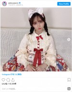 ぱるるのロリータ姿に反響　※「島崎遥香」インスタグラム