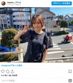 「＃髪色抜けすぎ」の山本彩 ※「山本彩」インスタグラム