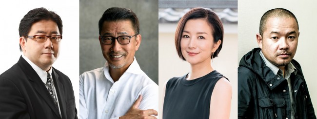 ドラマ『共演NG』（左から）企画・原作の秋元康、主演の中井貴一、ヒロイン役の鈴木京香、脚本・監督の大根仁