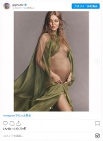 女神のような美しいマタニティフォト　※「ジジ・ハディッド」インスタグラム