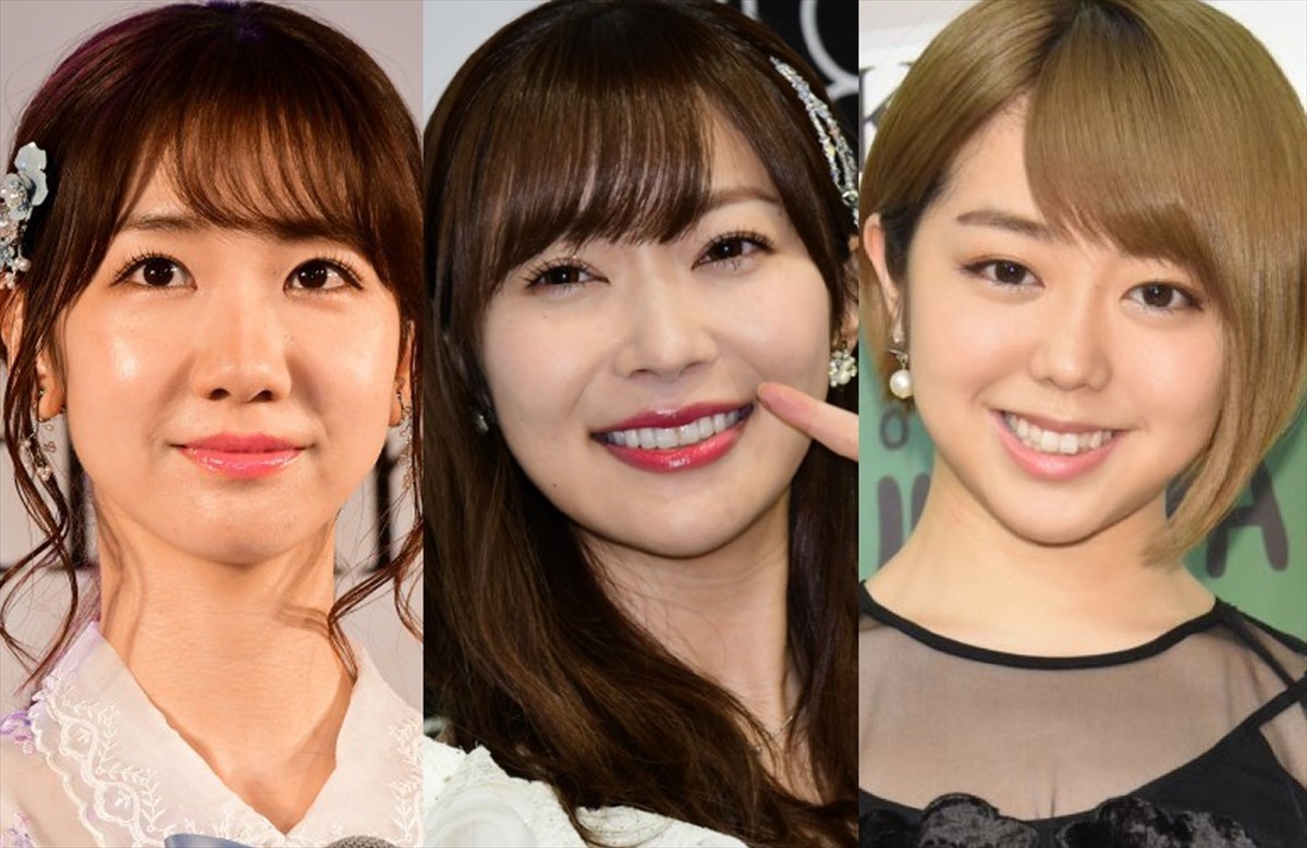 （左から）柏木由紀、指原莉乃、峯岸みなみ