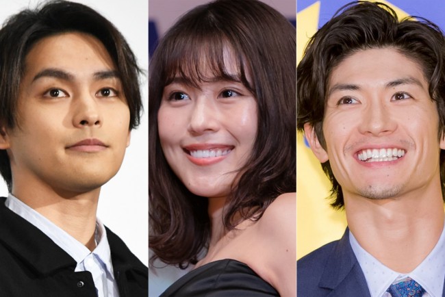 （左から）柳楽優弥、有村架純、三浦春馬さん