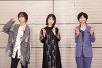 （左から）板垣李光人、浜辺美波、城桧吏、映画『約束のネバーランド』生配信イベントにて