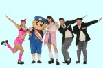 『映画クレヨンしんちゃん 謎メキ！花の天カス学園』（左から）フワちゃん、クレヨンしんちゃん、仲里依紗、チョコレートプラネット