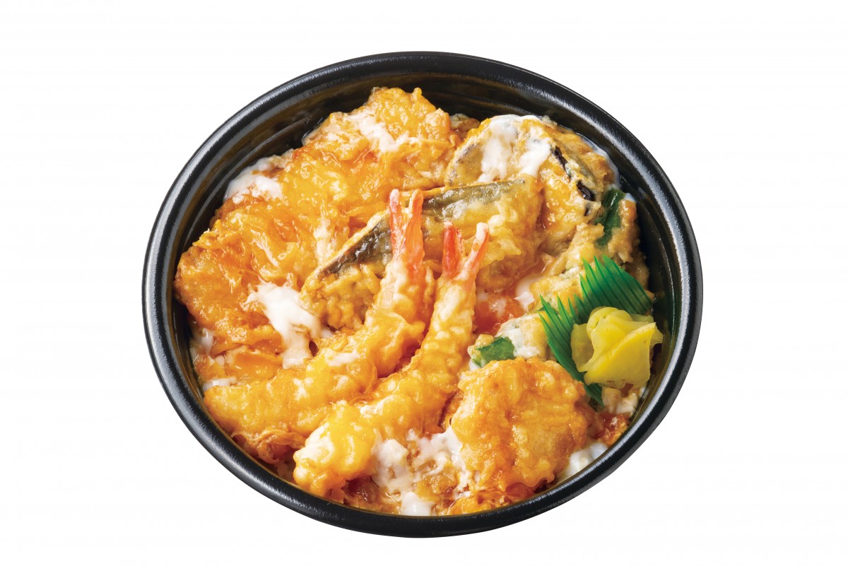 ほっともっと、2種類のたれから選べる「海鮮天丼」