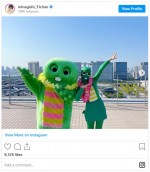 本物のガチャピンと2ショットも　※「峯岸みなみ」インスタグラム