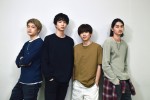 ドラマ『ギヴン』に出演する（左から）井之脇海、鈴木仁、さなり、柳俊太郎