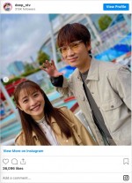 石原さとみ＆綾野剛の遊園地デートショット　※ドラマ『恋はDeepに』インスタグラム