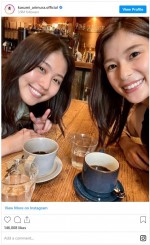 ほくろの位置が同じ！　有村架純と芳根京子　※「有村架純」インスタグラム