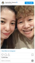 吉高由里子＆近藤春菜、仲良し2ショット　※「ハリセンボン近藤春菜」インスタグラム