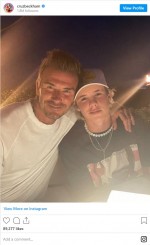 デヴィッド・ベッカム＆三男クルス　※「クルス・ベッカム」インスタグラム