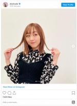 ピンクベージュのボブですっかりイメチェンした須田亜香里　※「須田亜香里（SKE48）」インスタグラム