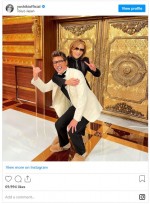 すっかり打ち解けた様子のYOSHIKI＆BIGBOSS　※「YOSHIKI」インスタグラム