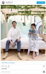 夫婦でイベントに出席したJOY＆わたなべ麻衣　※「JOY」インスタグラム