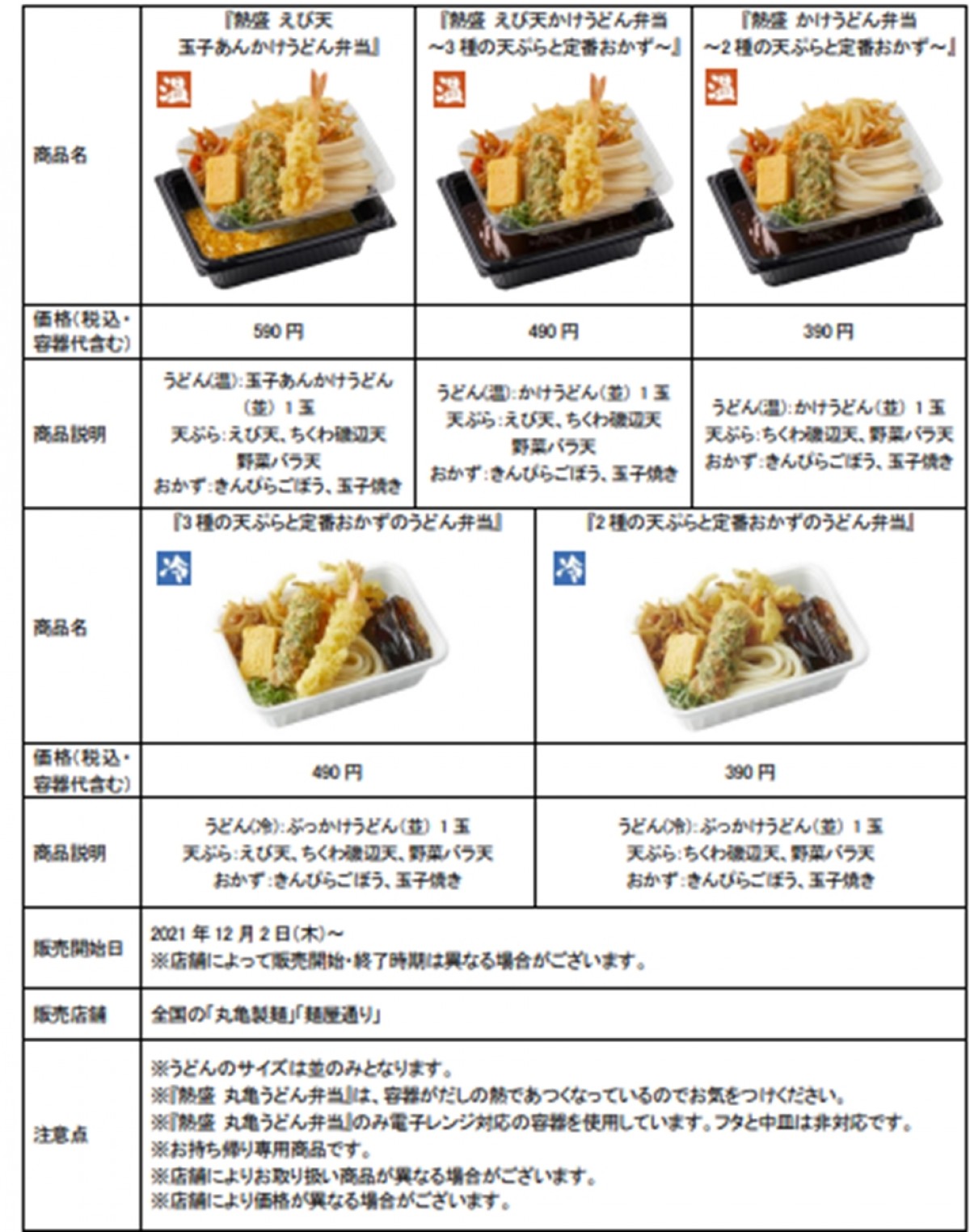 丸亀製麺「熱盛 丸亀うどん弁当」新発売！