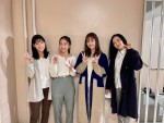 （左から）石井杏奈、堀田真由、内田理央、森田望智　※ドラマ『言霊荘』オフィシャルブログ