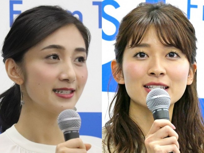 （左から）TBSの近藤夏子アナ、山本里菜アナ