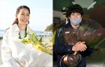 『日本沈没―希望のひと―』クランクアップを迎えた（左から）杏、松山ケンイチ