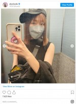 ピンクベージュのボブですっかりイメチェンした須田亜香里　※「須田亜香里（SKE48）」インスタグラム