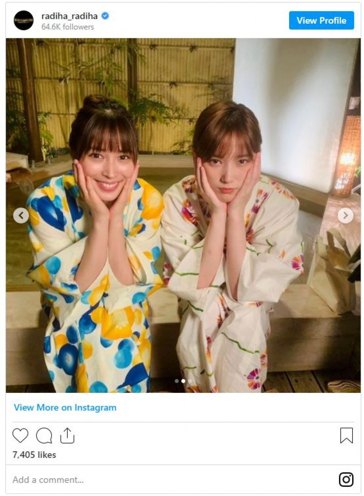 本田翼＆広瀬アリス、浴衣姿　“湯けむり美人”2ショット　ファン絶賛「可愛いの集合」