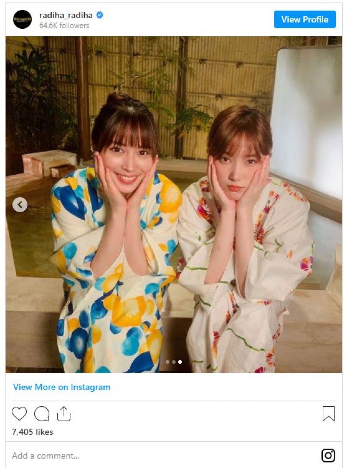 本田翼＆広瀬アリス、浴衣姿　“湯けむり美人”2ショット　ファン絶賛「可愛いの集合」