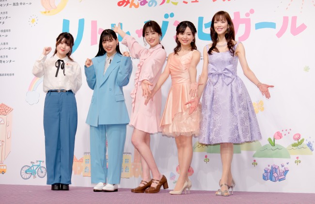 （左から）乃木坂46・伊藤理々杏、石井杏奈、高橋ひかる、熊谷彩春、大和悠河　NHK みんなのうた ミュージカル『リトル・ゾンビガール』歌唱披露イベント