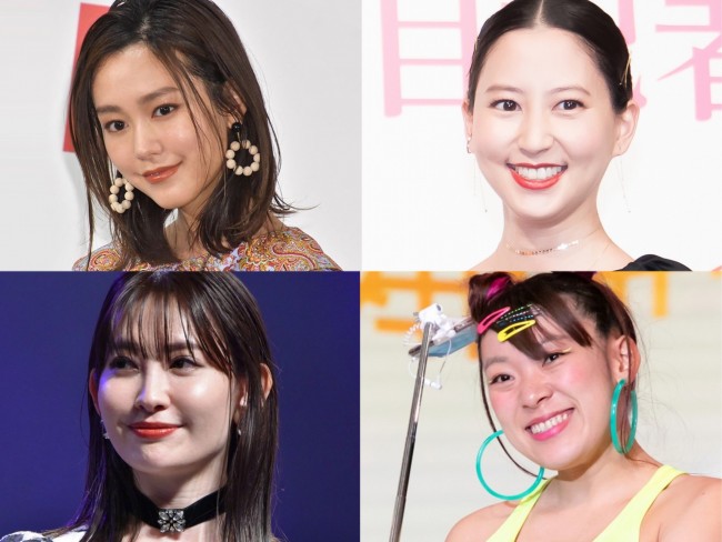 （左上から時計回りで）桐谷美玲、河北麻友子、フワちゃん、小嶋陽菜