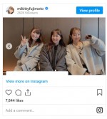 芸人の妻、3ショット　※「藤本美貴」インスタグラム