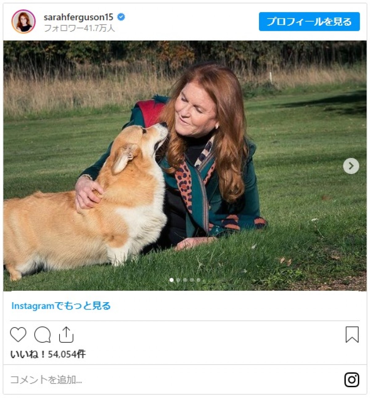 エリザベス女王のコーギーを引き取ったサラ・ファーガソン、愛犬たちとの写真公開