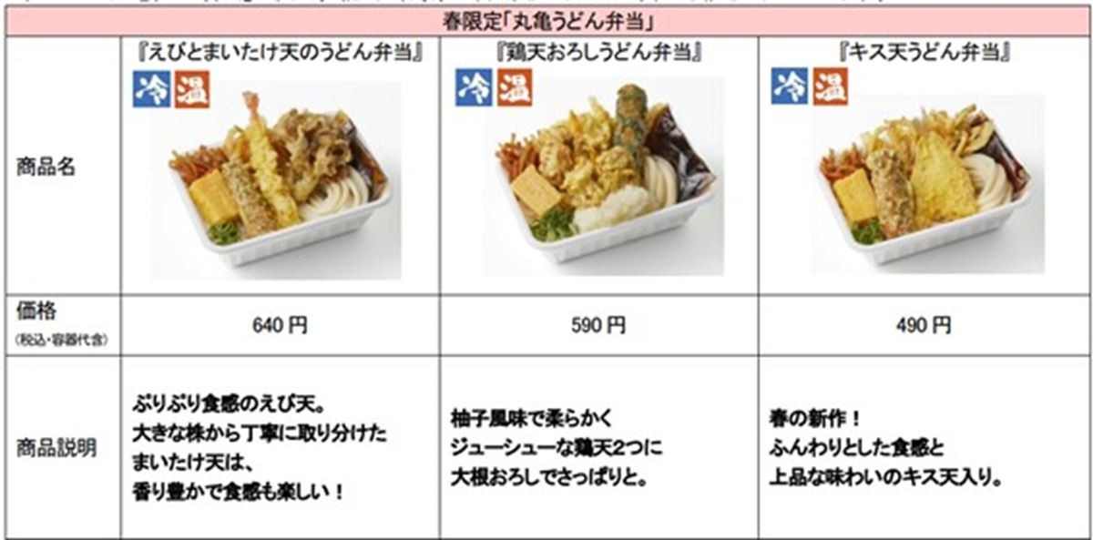 「丸亀製麺」春限定の新作弁当登場！