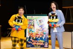 『映画かいけつゾロリ ラララ♪スターたんじょう』に出演する霜降り明星の（左から）せいや、粗品