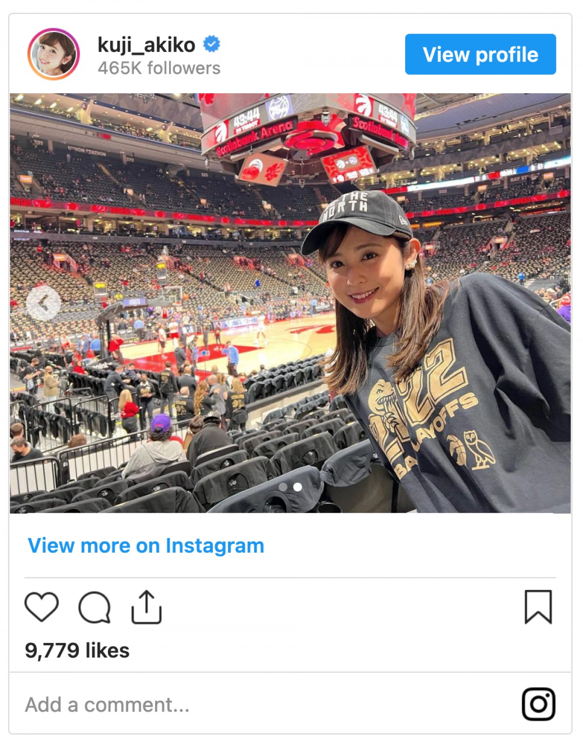 久慈暁子、試合観戦ショット公開　NBA渡邊雄太と結婚発表後初のインスタ更新