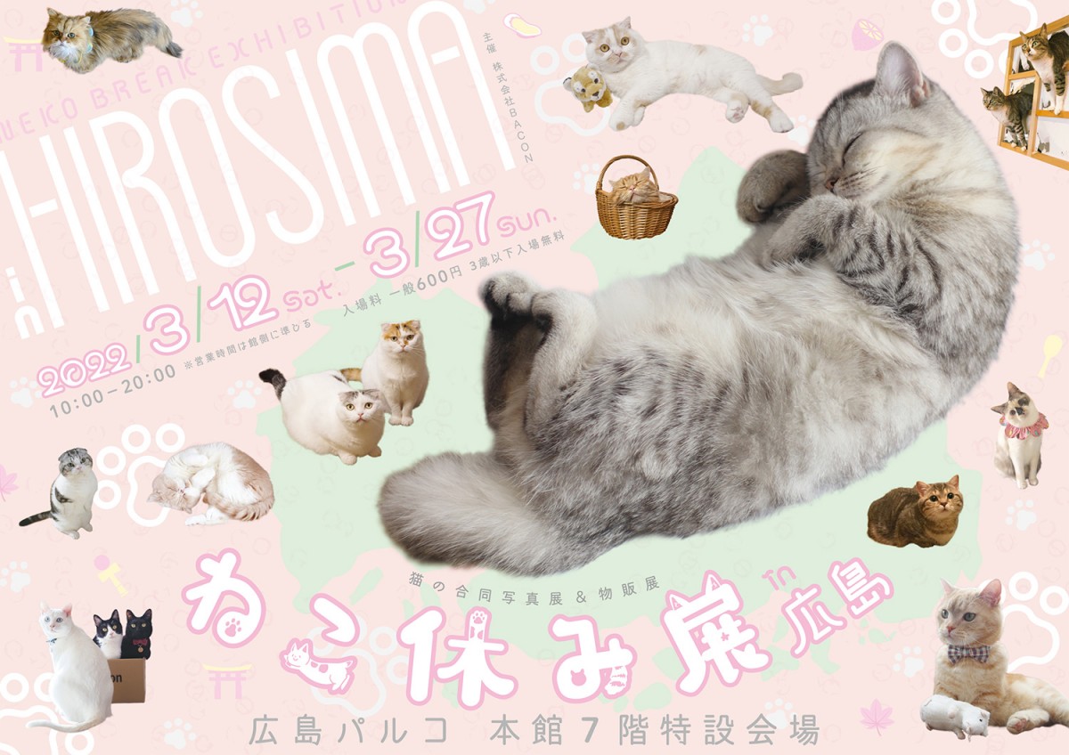 「ねこ休み展」3年ぶりに広島で開催！