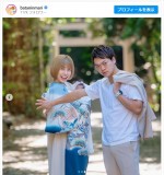 おばたのお兄さん、妻・山崎夕貴と第一子のお宮参りへ　※「おばたのお兄さん」インスタグラム