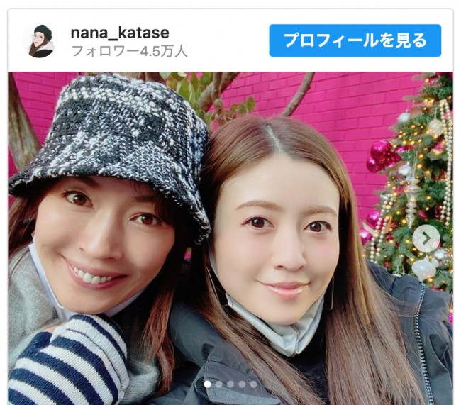 （左から）滝沢沙織、片瀬那奈　※「片瀬那奈」インスタグラム