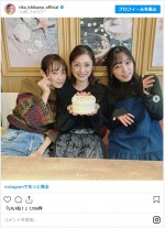 （左から）高橋愛、石川梨華、譜久村聖 ※「石川梨華」インスタグラム