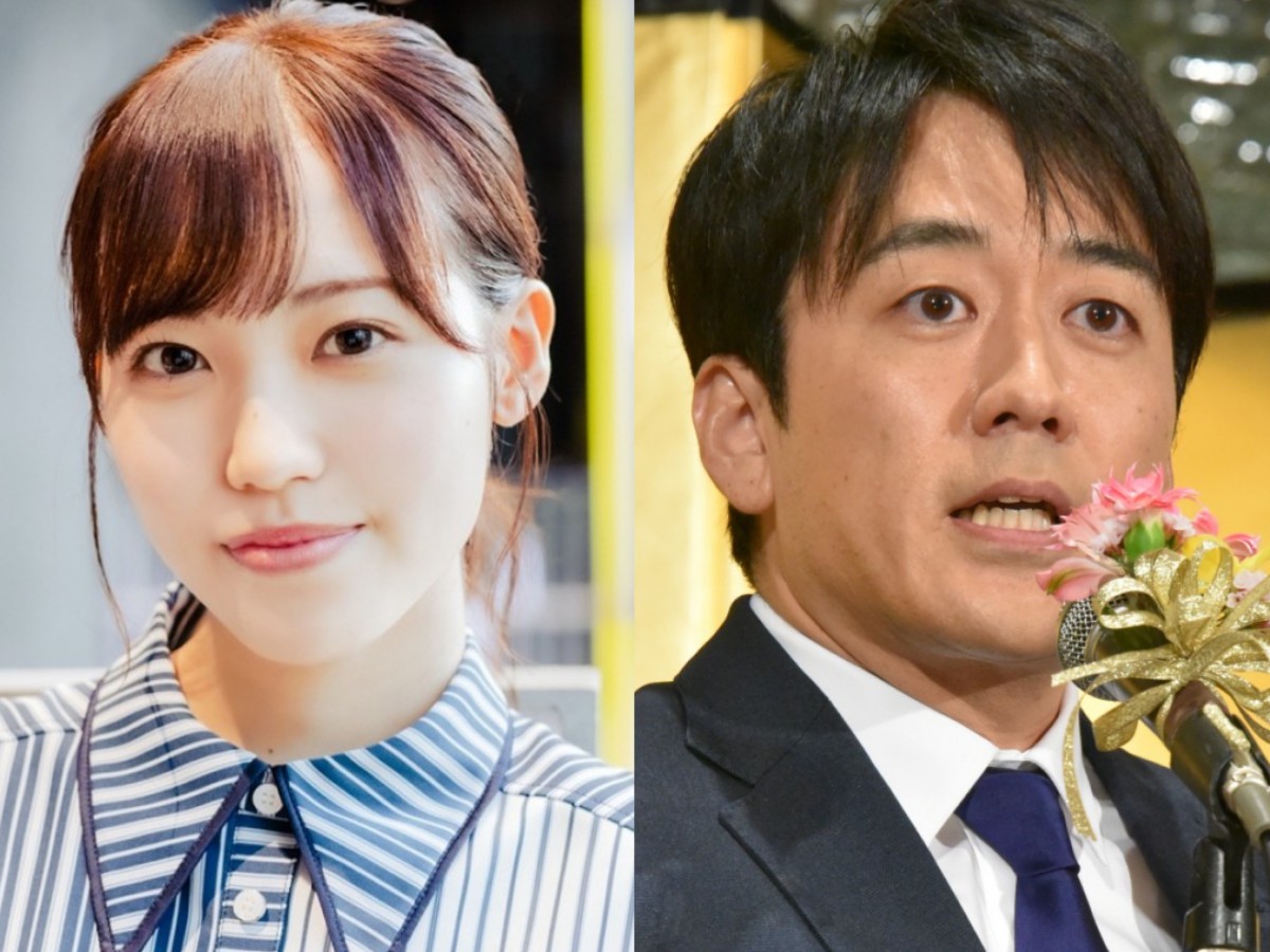 （左から）櫻坂46・松田里奈、安住紳一郎アナウンサー