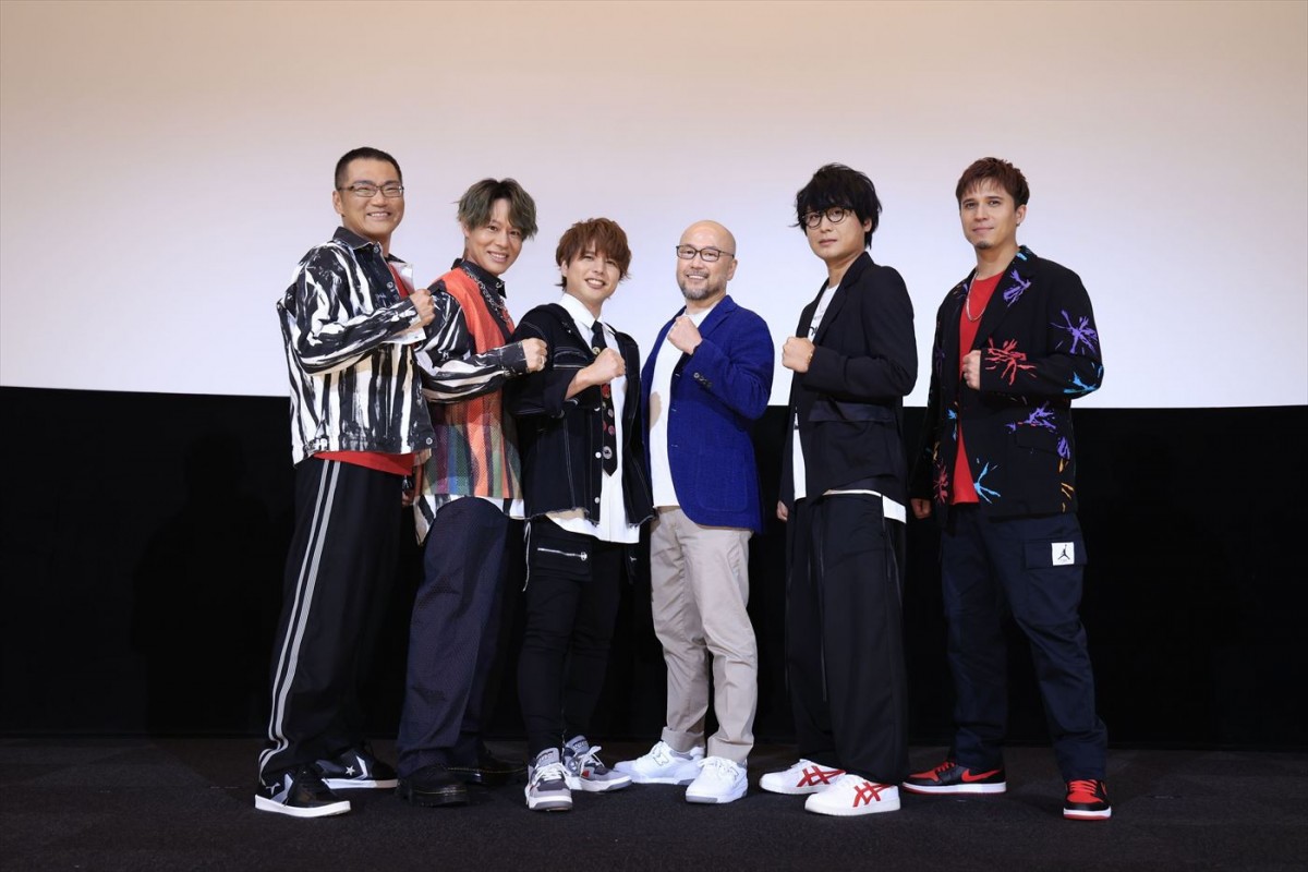 『THE FIRST SLAM DUNK』トークイベント付き上映会「COURT SIDE in THEATER FINAL」より（左から）三宅健太、神尾晋一郎、仲村宗悟、井上雄彦監督、笠間淳、木村昴