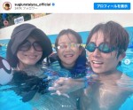 【写真】杉浦太陽＆辻希美、家族でプール満喫「雨の合間をぬって川越へ」